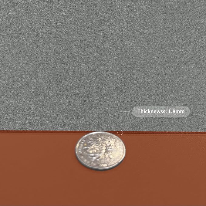 Leather Table Pad,1.8mm Thick,40x66 Inch,Dining Table Pad,Table Pads for Dining Room Table Rectangular,Dining Room Table Cover,Dining Table Cover(Brown+Gray,40x66)