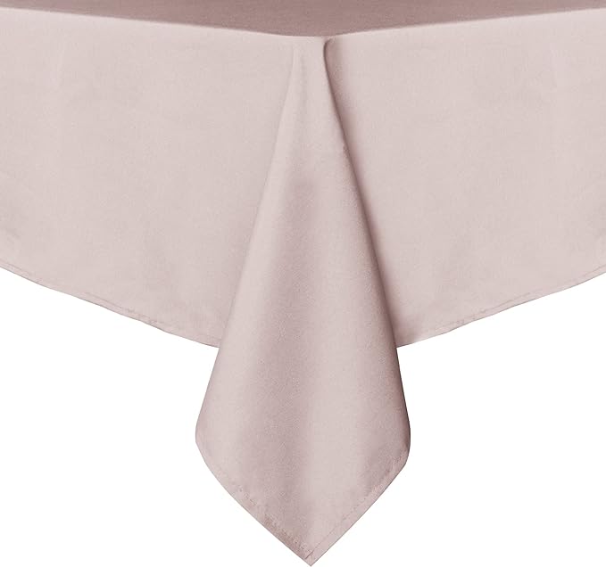 sancua Square Tablecloth - 70 x 70 Inch - Stain and Wrinkle Resistant Washable Polyester Table Cloth, Decorative Fabric Table Cover for Dining Tables, Buffet Parties and Camping, Blush