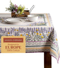 Maison d' Hermine Table Cloth Rectangle Table 100% Cotton 70 x 108 Inches Tablecloth Reusable Decorative for Dining Room Farmhouse Home Valentines Day Decorations Spring Summer - Fanny Lavender