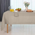 D'Moksha Homes Natural Tablecloth 60 x 108 Inch - 100% Pure Linen Rectangular Tablecloth - Machine Washable Table Cloth for Valentines, Spring, Easter