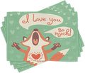 Ambesonne Lifestyle Place Mats Set of 4, I Love You So Much Fox Humor Romance Birthday Celebration Graphic Print, Washable Fabric Placemats for Dining Table, Standard Size, Mint Green