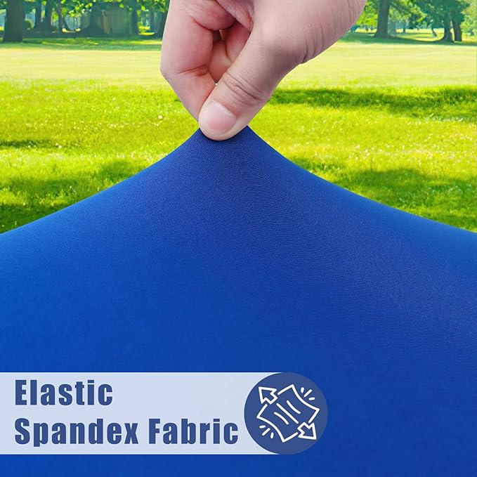 Spandex 8 Foot Rectangle Table Cloth 2 Pack, Elastic Fitted Tablecloths for Picnic, Stretch Washable Patio Table Cover for Outdoor, Camping, Banquet and Parties (Blue, 30"x96")