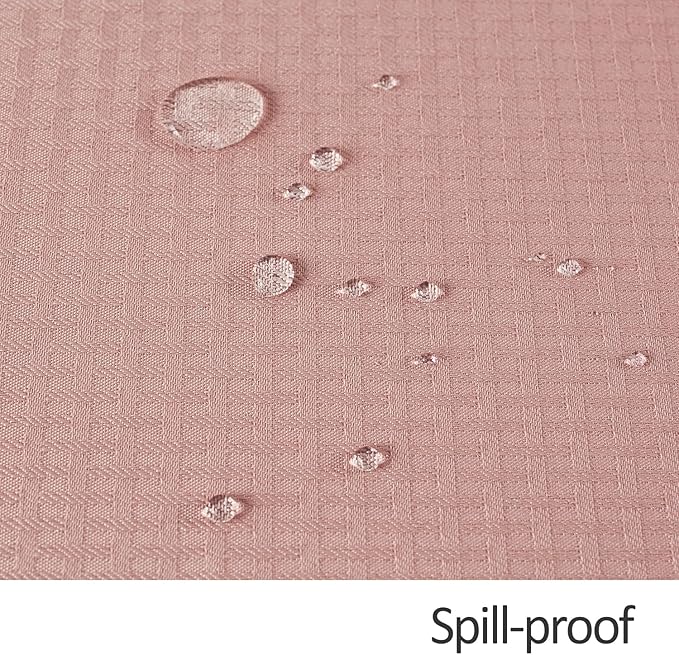 maxmill Tablecloth Weaved Texture Stain Resistant Waterproof, Wrinkle Resistant Washable Table Cloth, Fabric Table Cover for Dining Room, Indoor Outdoor Use, Rectangle 70 x 120 Inch, Pale Blush