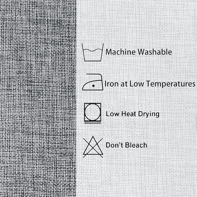 Hiasan 2 Pack Faux Linen Rectangle Tablecloth - Wrinkle and Stain Resistant Washable Table Cloth for Kitchen Dining Room Holiday Table Cover for Dinner, Grey, 70 x 120 Inch