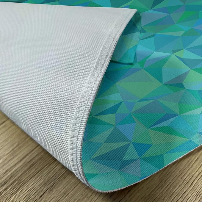 Ambesonne Teal Place Mats Set of 4, Abstract Irregular Triangle Mosaic Design and Geometrical Modern Art Image Pattern, Washable Fabric Placemats for Dining Table, Standard Size, Green Navy