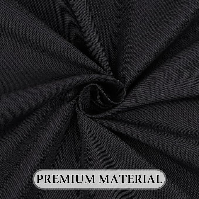 8 Pack Black Tablecloth 60 x 102 Inch Polyester Table Cloth for 6 Foot Rectangle Tables, Wrinkle Resistant Washable Decorative Fabric Table Covers for Wedding Party Banquet Buffet and Camping