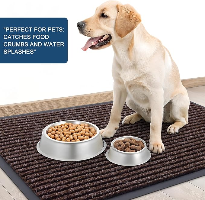 OLANLY Front Door Mat Indoor Outdoor Entrance, Waterproof Heavy Duty Doormat, Fade Resistant, Low Profile, Easy Clean Patio Porch Welcome Floor Mats for Entry, 59x20, Tan