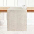 D'Moksha Homes Linen Light Natural Table Runner 108 Inches Long - 100% Pure Linen Dining Table Runner 14 x 108 Inch for Valentines, Spring, Easter - Machine Washable