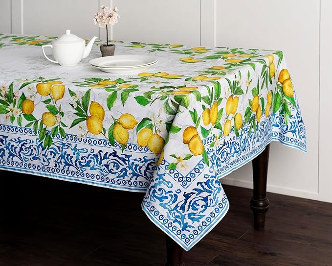 Maison d' Hermine Table Cloth Rectangle Table 100% Cotton 70 x 108 Inches Tablecloth Reusable Decorative for Dining Room Farmhouse Home Valentines Day Decorations Spring Summer - Cedrat