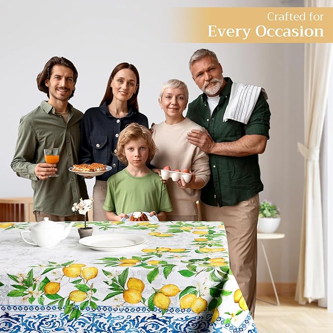 Maison d' Hermine Table Cloth Rectangle Table 100% Cotton 54 x 72 Inches Tablecloth Reusable Decorative for Dining Room Farmhouse Home Valentines Day Decorations Spring Summer - Cedrat