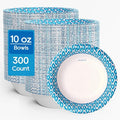 MUCHII 300 Count Paper Bowls 10 Oz Disposable Bowls, Printed Soak Proof Small Bowls for Snacks, Dessert, And Light Lunch Meals