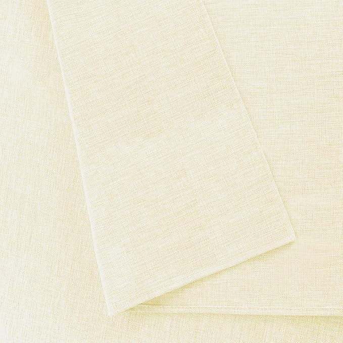 Hiasan Faux Linen Rectangle Tablecloth - Wrinkle and Stain Resistant Washable Table Cloth for Kitchen Dining Room Holiday Table Cover for Dinner, Champagne, 70 x 140 Inch