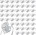 Hotop 200 Pcs Silver Holiday Napkin Rings Set Silver Bling Winter Napkin Rings Bulk Metal Leaves Holders Rhinestone Buckle for Wedding Christmas Dinner Gather Party Prom Table Decoration