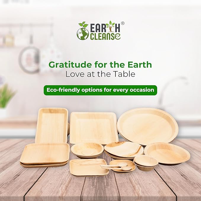 Palm Plates 10 Inch – Compostable Areca Leaf Square Plates (200 Count) | Biodegradable & Eco-Friendly | Like Bamboo Disposable Plates | Microwave & Oven Safe | USDA BioPreferred