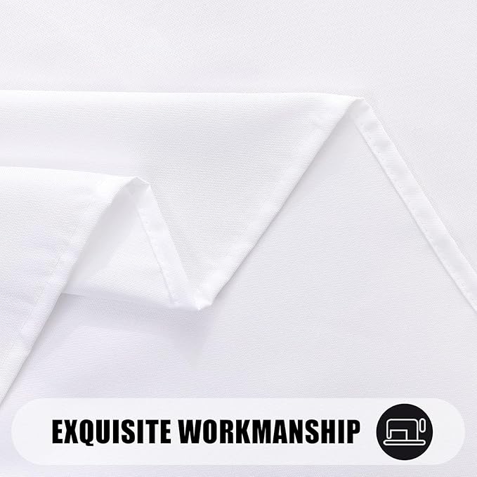 Smiry Rectangle Table Cloth, Waterproof Anti-Scratch Polyester Tablecloth, Decorative Washable Fabric Table Cover for Dining, Buffet, Parties and Outdoor, 54x78, White