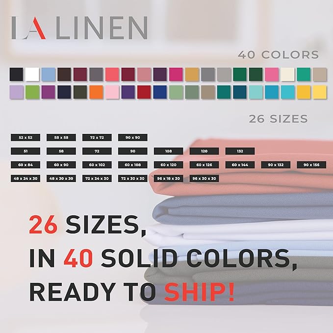 LA Linen Polyester Poplin Washable Square Tablecloth, Stain and Wrinkle Resistant Table Cover 72x72, Fabric Table Cloth for Dinning, Kitchen, Party, Holiday 72 by 72-Inch, Blue Light