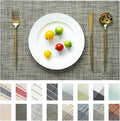 Placemats Set of 6 Vinyl/Plastic Woven Place Mats for Kitchen Table Indoor/Outdoor Washable Placemat Wipeable Dining Table Mats (Brown,6)
