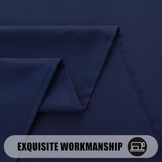Smiry Rectangle Table Cloth, Waterproof Anti-Scratch Polyester Tablecloth, Decorative Washable Fabric Table Cover for Dining, Buffet, Parties and Outdoor, 60x102, Navy