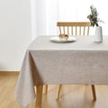 JIUZHEN Rectangle Table Cloth Faux Linen Farmhouse Tablecloth Wrinkle and Stain Resistant Decorative Fabric Table Cover for Kitchen, Dining Room, Parties and Camping, Stone, 60 x 102 Inch