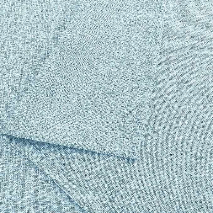 Hiasan 2 Pack Faux Linen Rectangle Tablecloth - Wrinkle and Stain Resistant Washable Table Cloth for Kitchen Dining Room Holiday Table Cover for Dinner, Lux Slate Blue, 60 x 140 Inch