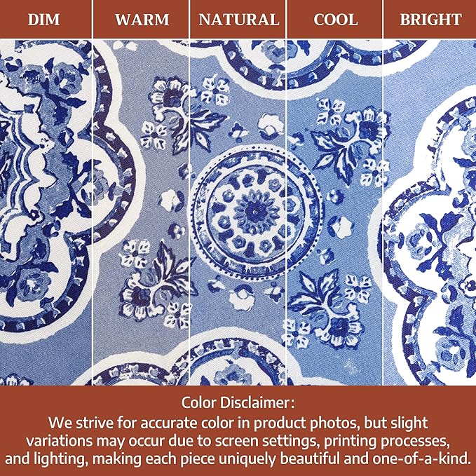 Maison d' Hermine Table Cloth Rectangle Table 100% Cotton 70 x 90 Inches Tablecloth Reusable Decorative for Dining Room Farmhouse Home Valentines Day Decorations Spring Summer - Melodie Bleue