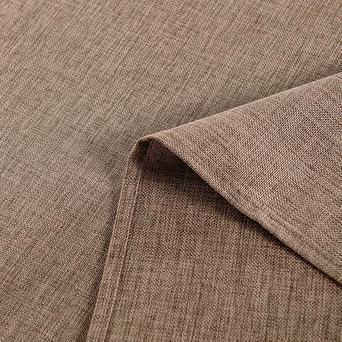 Hiasan 2 Pack Faux Linen Rectangle Tablecloth - Wrinkle and Stain Resistant Washable Table Cloth for Kitchen Dining Room Holiday Table Cover for Party Dinner, Khaki, 54 x 80 Inch