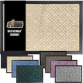GORILLA GRIP 100% Waterproof All-Season WeatherMax Doormat 35x23, US Designed Natural Rubber, Stain and Fade Resistant, Low Profile Indoor Outdoor Door Mats, Easy Clean Patio Mat, Modern Latte