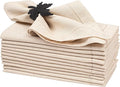 Lightnpro Flax Linen Napkins Set of 12 – Hemstitched Dinner Cloth Napkins, Washable and Reusable Natural Flax Napkins for Dining, Parties, Weddings, Holiday & Everyday Use – 18x18 Inch Natural Color