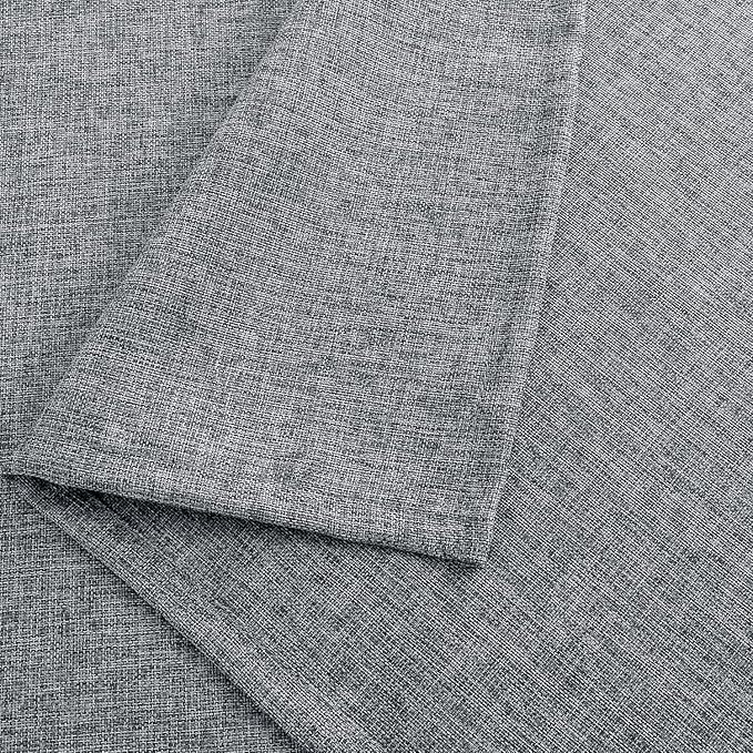 Hiasan 2 Pack Faux Linen Rectangle Tablecloth - Wrinkle and Stain Resistant Washable Table Cloth for Kitchen Dining Room Holiday Table Cover for Party Dinner, Grey, 54 x 80 Inch