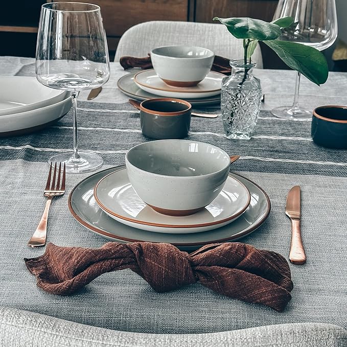 Mora Ceramic Small Dessert Bowls - 16oz, Set of 6 - Microwave, Oven and Dishwasher Safe, For Rice, Ice Cream, Soup, Snacks, Cereal, Chili, Side Dishes etc - Microwavable Kitchen Bowl, Earl Grey