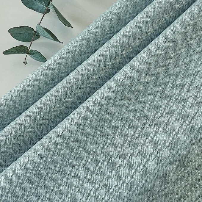 maxmill Square Tablecloth Weaved Texture Stain Resistant Waterproof Wrinkle Free Washable Soft Table Cloth, Decorative Fabric Table Cover for Dining Room Dinner Parties, 52 x 52 Inch, Dusty Blue