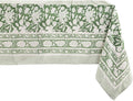 ATOSII Meraki Green 100% Cotton Rectangle Tablecloth, Hand Block Print Washable Table Cover, Dining, Christmas Parties, Outdoors, Weddings, Thanksgiving, Halloween Fall Decor 60 X 108 Inches, 8 Seater
