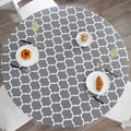 Walrus Round Vinyl Fitted Tablecloth with Flannel Backing Elastic Edge Design Table Cover Waterproof Oil-Proof PVC Table Cloth Stain-Resistant Best for 57"-66" Round