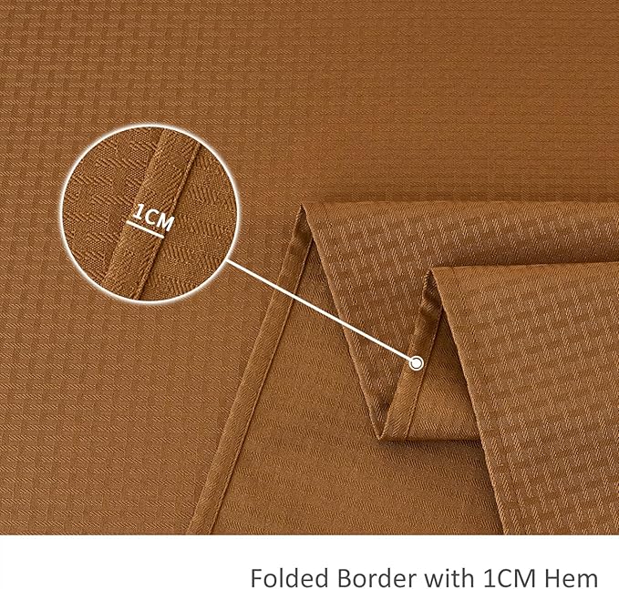 maxmill Tablecloth Weaved Texture Design Stain Resistant Waterproof and Wrinkle Resistant Table Cloth for Dining Room Decoration Fall Harvest Thanksgiving Parties, Rectangle 60 x 120 Inch, Amber
