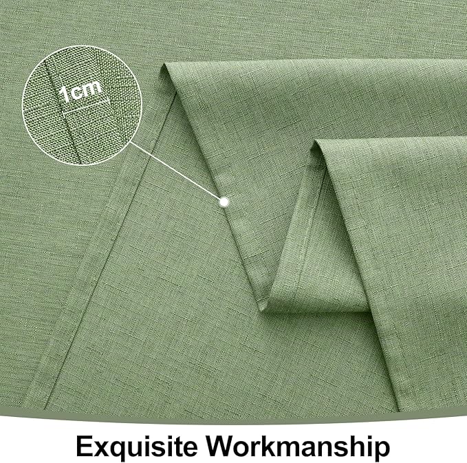 Smiry Rectangle Table Cloth Linen Textured, Waterproof Spillproof Anti-Wrinkle Burlap Tablecloth, Washable Decorative Fabric Table Cover for Dining, Party, Banquet, 60 x 140 Inch, Sage Green