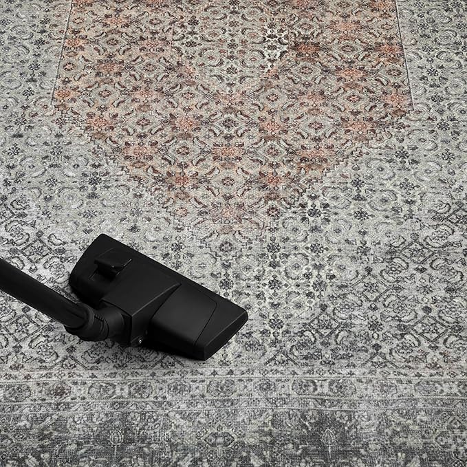 Keen Home Design 2x12 Rug - Machine Washable Runner Rug with Non-Slip Backing, Ideal for Hallway, Entryway, Kitchen, Laundry Room - Vintage, Easy Clean, Durable, Low Pile - (2'6" x 12')