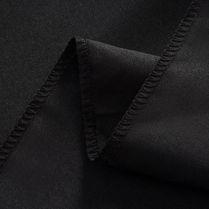 2-Pack 60x60 inch Black Table Cloths, Solid Stain and Wrinkle Resistant Tablecloth, Premium Plain Weave Polyester Fabric Rectangle Table Linen Covers for Hotel, Banquet