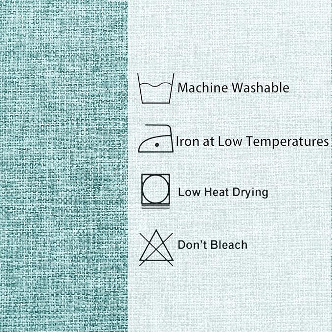 Hiasan Faux Linen Rectangle Tablecloth - Wrinkle and Stain Resistant Washable Table Cloth for Kitchen Dining Room Holiday Table Cover for Party Dinner, Aqua, 90 x 156 Inch