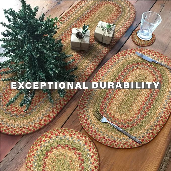 Homespice Azalea Jute Woven Coasters 4", Warm Country Primitive Decor, Set of 6, Multicolor - Durable, Absorbs Moisture, Easy to Clean and Protects Furniture