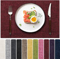 Blue Forest Placemats Set of 4, Dual-Layered Thickened Faux Linen Cloth Place Mats Heat Resistant Machine Washable Wrinkle Free Table Mats Indoor/Outdoor (Red)