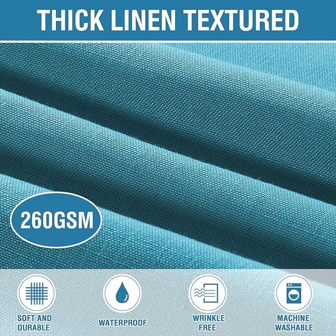 H.VERSAILTEX Linen Textured Table Cloths 54 x 108 Inch Premium Solid Tablecloth Spill-Proof Waterproof Table Cover for Dining Buffet Feature Extra Soft and Thick Fabric Wrinkle Free, Teal