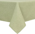 Hiasan Faux Linen Rectangle Tablecloth - Wrinkle and Stain Resistant Washable Table Cloth for Kitchen Dining Room Holiday Table Cover for Dinner, Green, 90 x 132 Inch