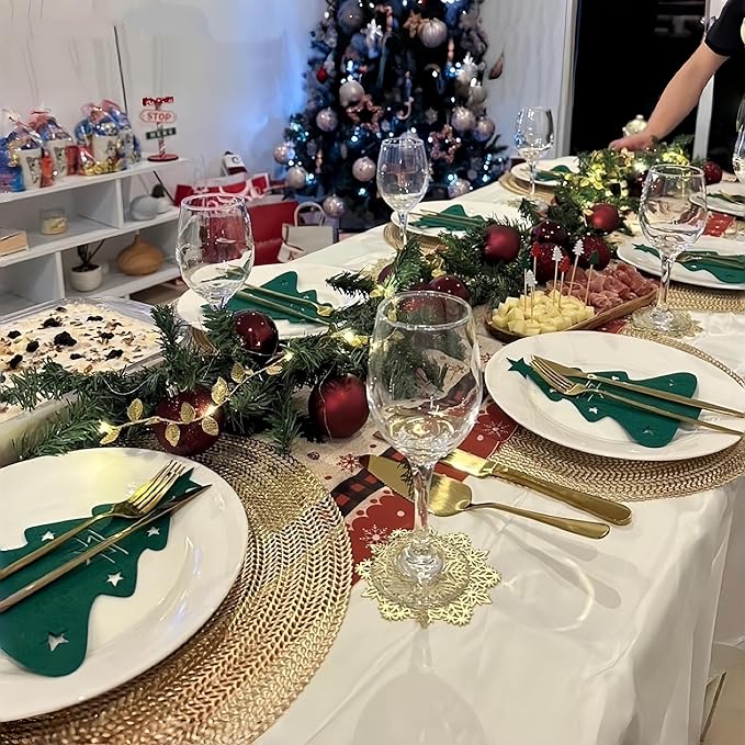 FAVE 12PCS Gold Vinyl Round Placemats, Wheat Sheaf Design 15 Inch Placemats Set of 12 Washable for Dining, Events, Banquet, Home & Daily Use (Gold Wheat,12pcs)