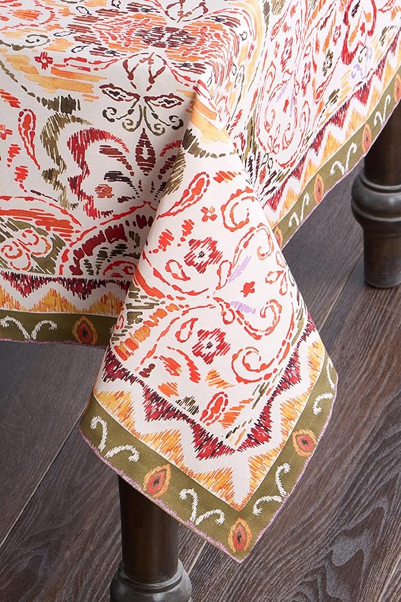 Maison d' Hermine Table Cloth Square Table 100% Cotton 60 x 60 Inches Fall Tablecloth Reusable Everyday Use for Thanksgiving Christmas Decorations Dining Farmhouse Party (Damask)