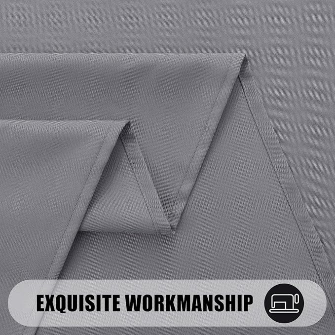 Smiry 4 Pack Rectangle Table Cloth, Waterproof Anti-Scratch Polyester Tablecloth, Decorative Washable Fabric Table Cover for Dining, Buffet, Parties and Outdoor, 52x70, Grey