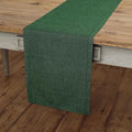Solino Home Linen Table Runner 144 Inches Long - Athena, 100% Pure Linen Forest Green 14 x 144 Inch Table Runner for Dining, Winter, Easter, St Patricks Day