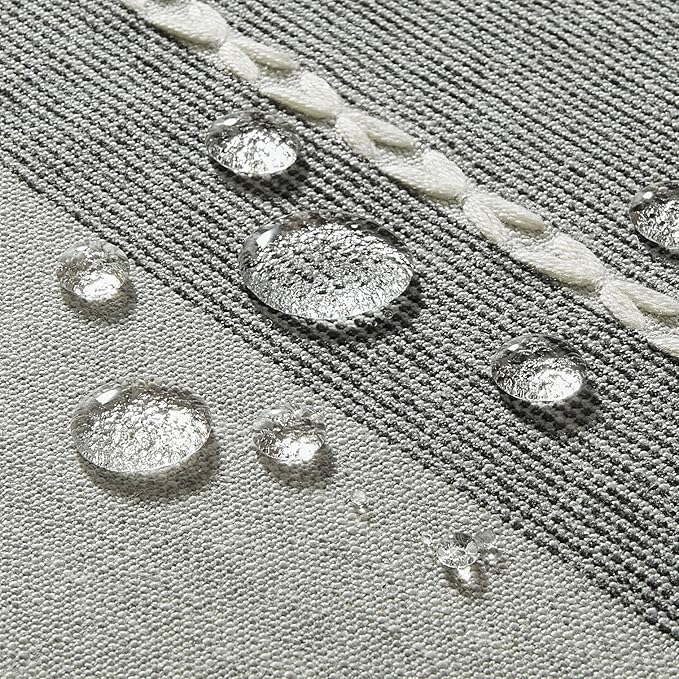 ZeeMart Contrast Linen Table Cloth Rectangle Table Cloths 52x70 Inch Grey, Farmhouse Style Heavy Weight Grey Tablecloth, Water Resistant Burlap Tablecloths