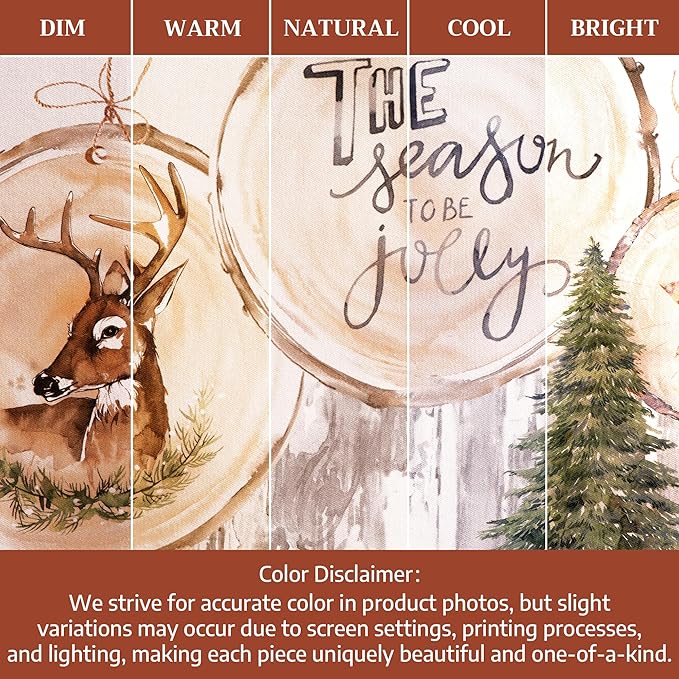 Maison d' Hermine Table Cloth Rectangle Table 100% Cotton 60 x 90 Inches Fall Tablecloth Reusable Everyday Use for Thanksgiving Christmas Decorations Dining Farmhouse Party (Mountain Life)