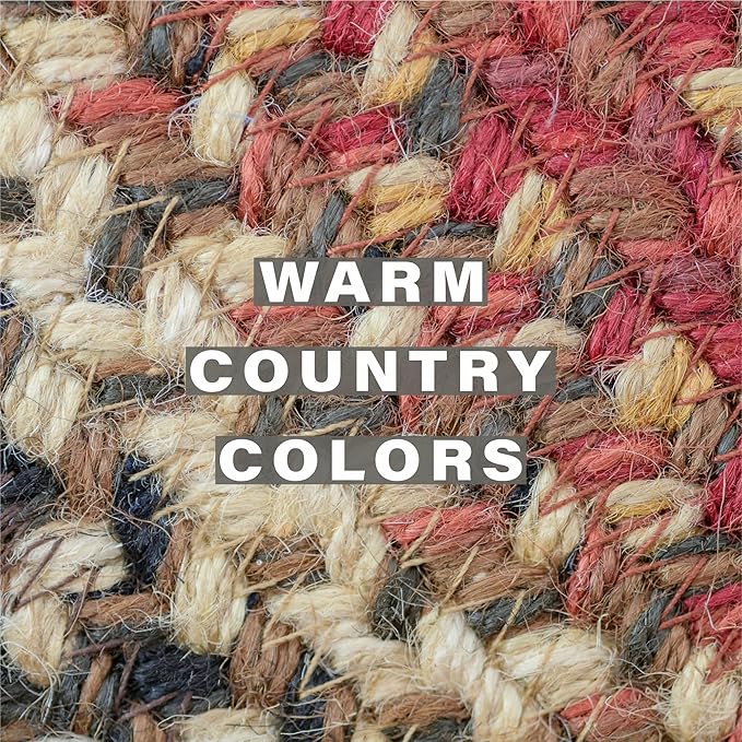 Homespice Chester Jute Braided Kitchen Trivets for Hot Dishes, Warm Cabin and Lodge Decor, Set of 6, Red 8" Round Heat Resistant Mat - Rich Colors, Easy to Clean, Durable and Protects Furniture