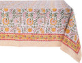 ATOSII Clover Yellow 100% Cotton Rectangle Fall Tablecloth, Handblock Floral Print Linen Table Cloth for Kitchen Dining I Parties, Weddings, Outdoors, Christmas, Thanksgiving Decor 60 X 90 Inches
